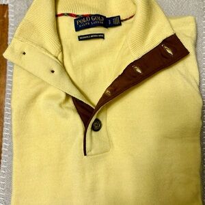 Polo by Ralph Lauren Yellow and Brown Marino Wool Sweater